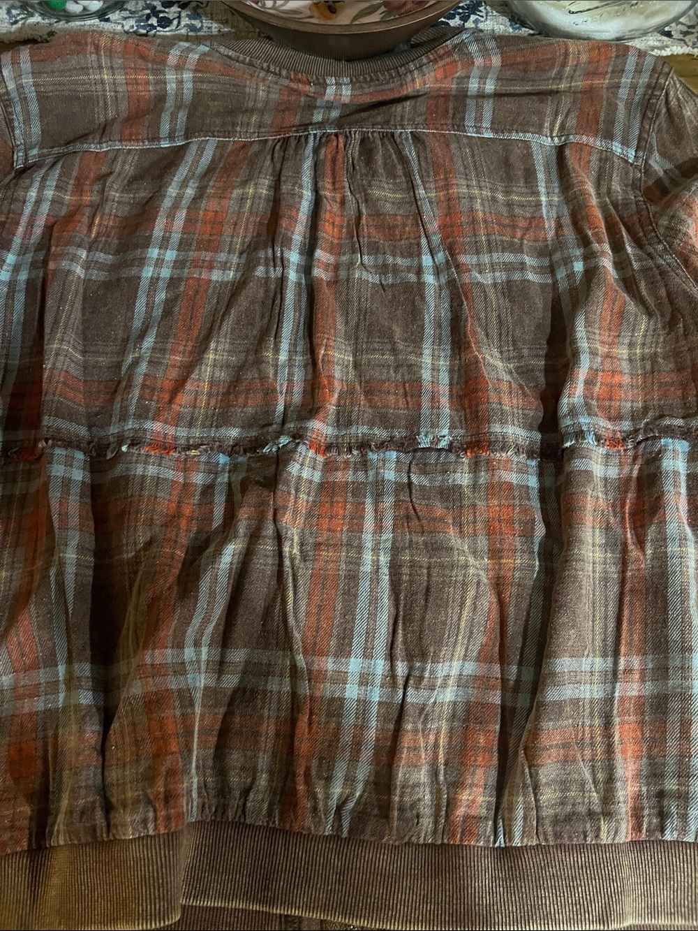 Oli & Hali Rust and Cream Plaid Jacket Size Medium - Picture 10 of 10